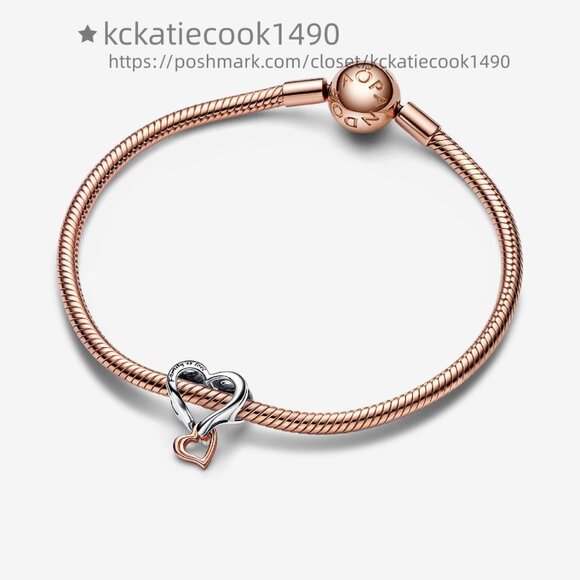 Pandora Two-tone Openwork Infinity Heart Charm - Picture 3 of 5